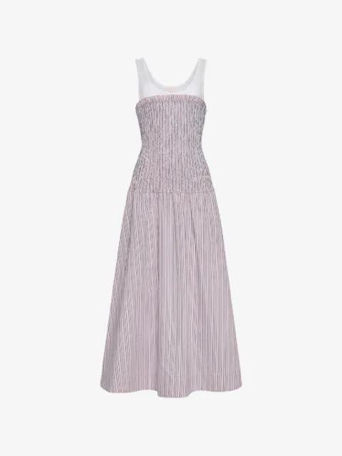 Cinq A Sept Sophie Maggy shirred striped dress