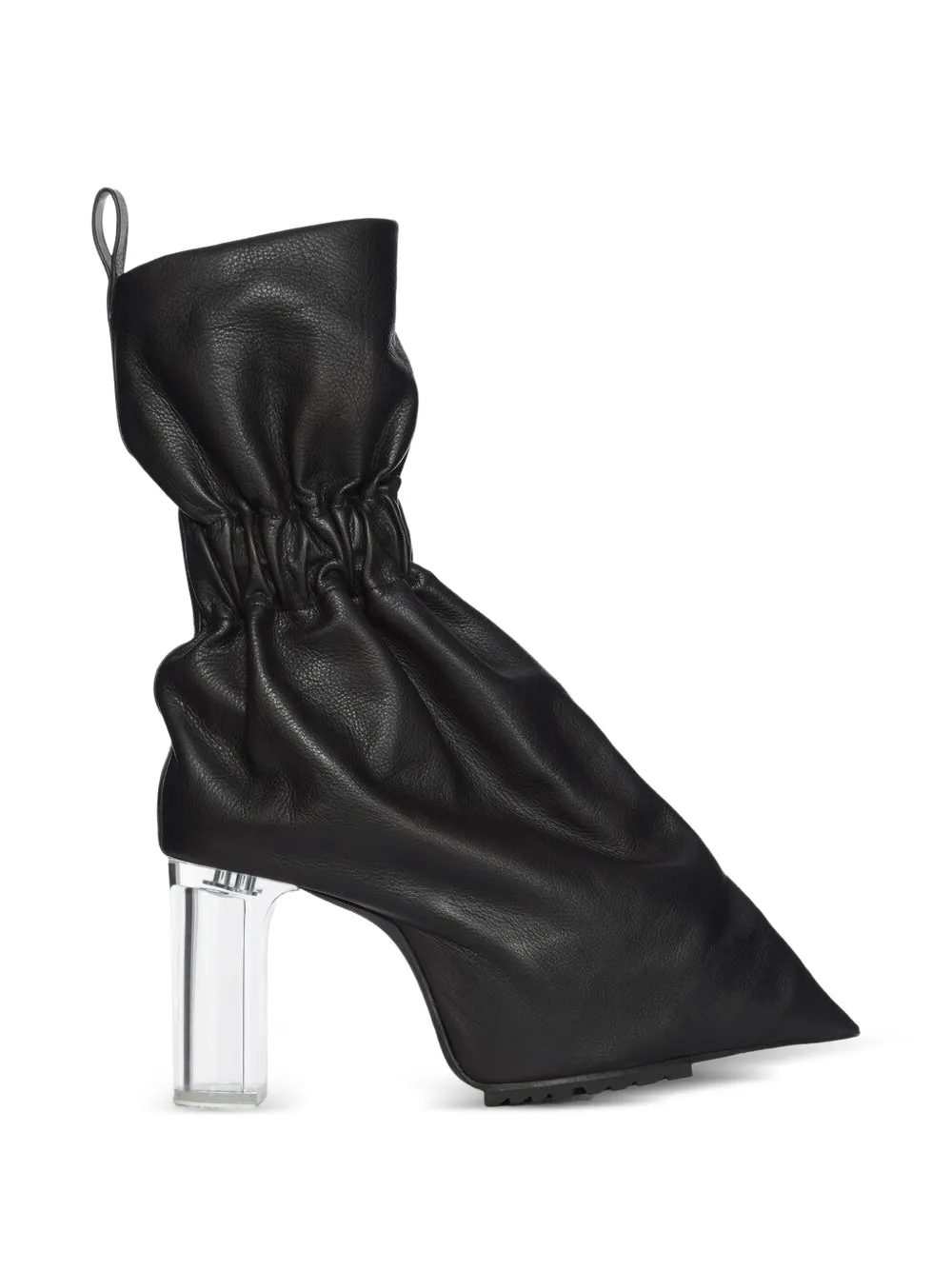 Rick Owens ruched leather ankle boots - Black