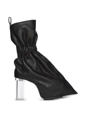 Rick Owens Taquito ギャザーレザーブーツ | ブラック | FARFETCH JP
