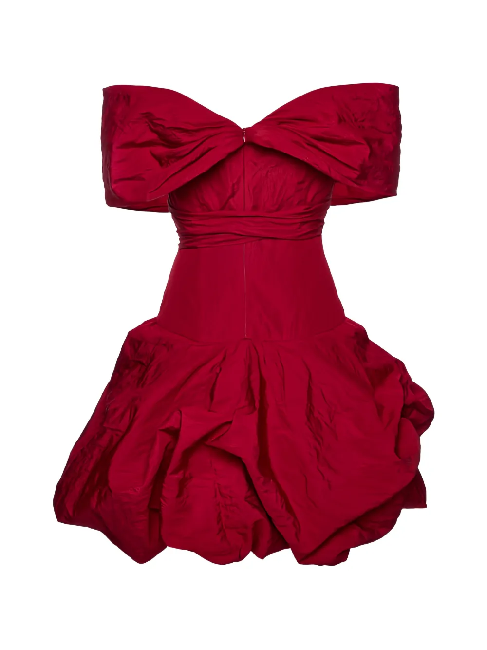 Magda Butrym Jurk met roset-detail en ballonrok Rood