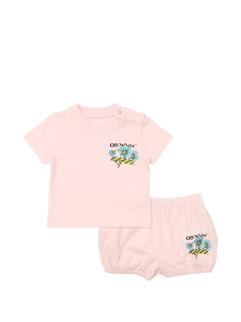 Off-White Kids floral-print jersey shorts set - Rosa