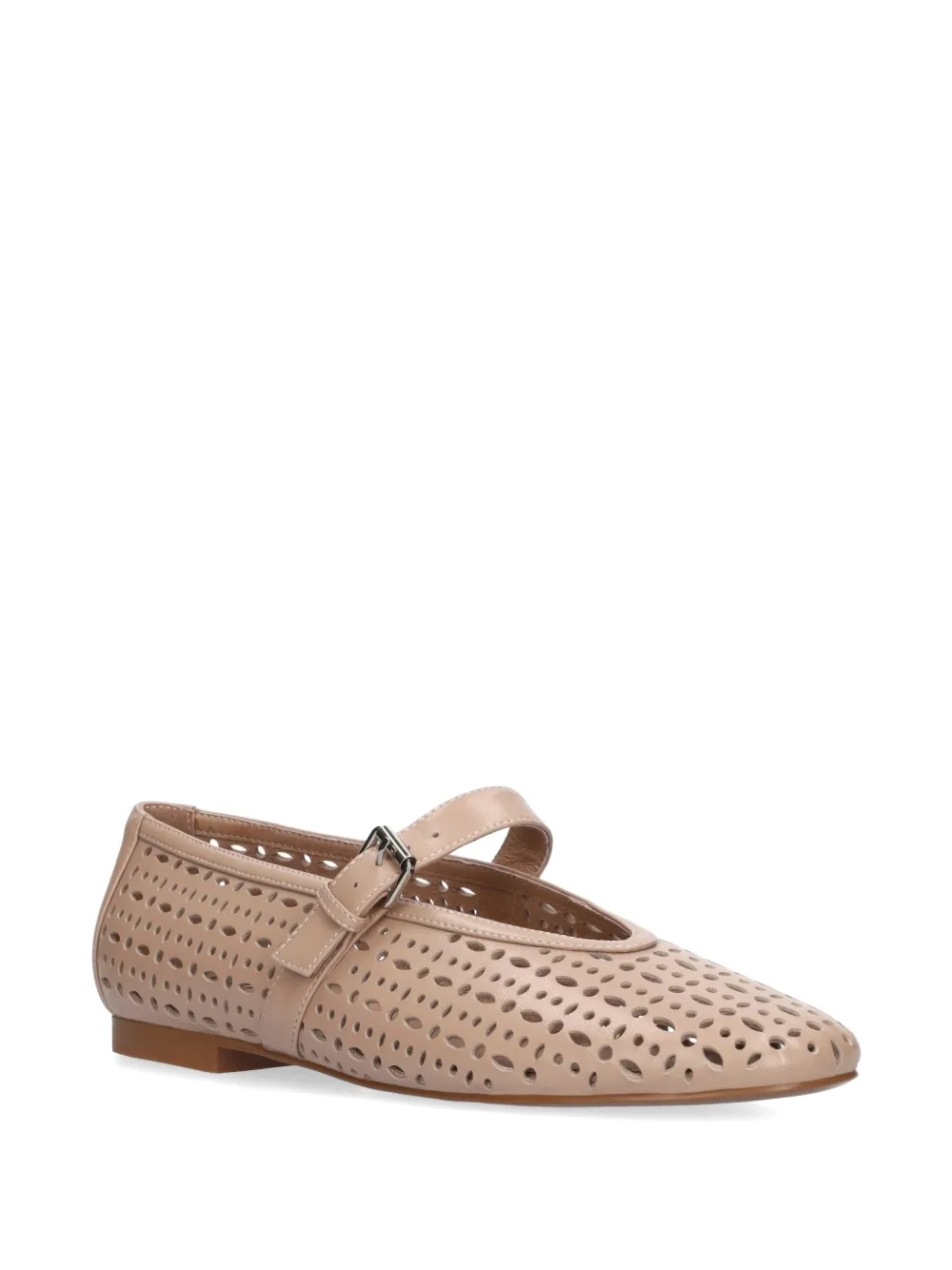 Bibi Lou perforated buckle-strap ballet flats Beige