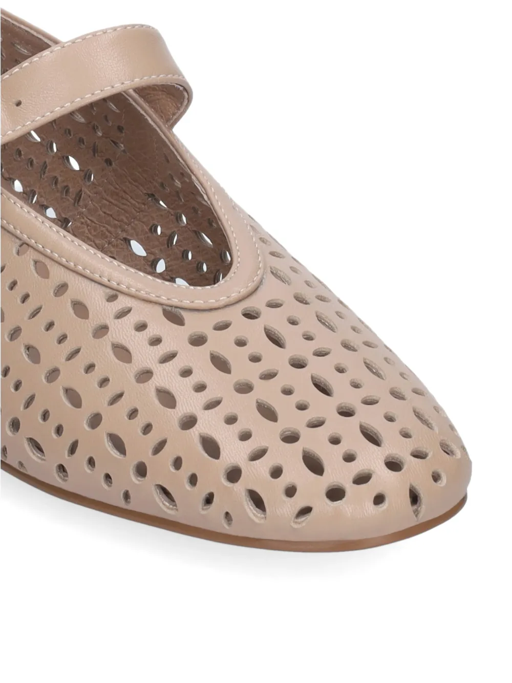 Bibi Lou perforated buckle-strap ballet flats Beige