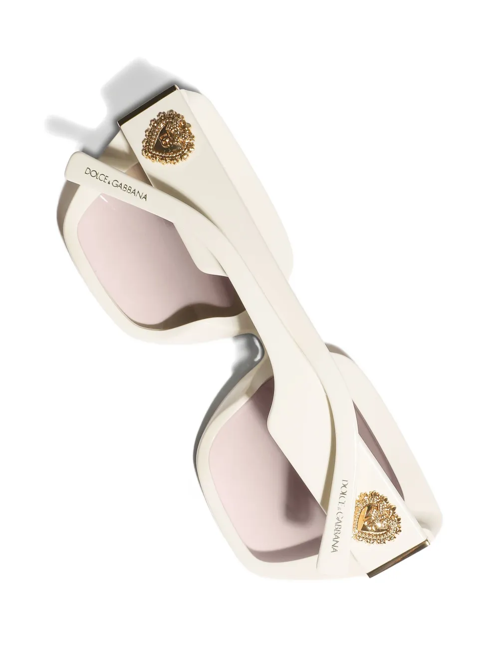 Dolce & Gabbana Eyewear Devotion zonnebril met vierkant montuur Wit