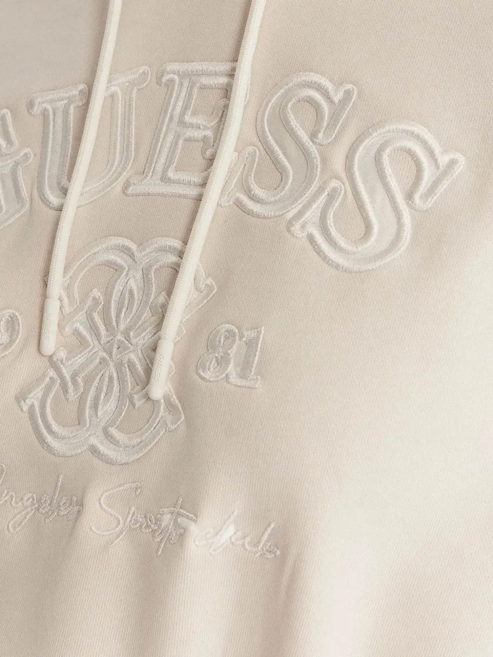 GUESS USA Hoodie met logo-reliëf Wit