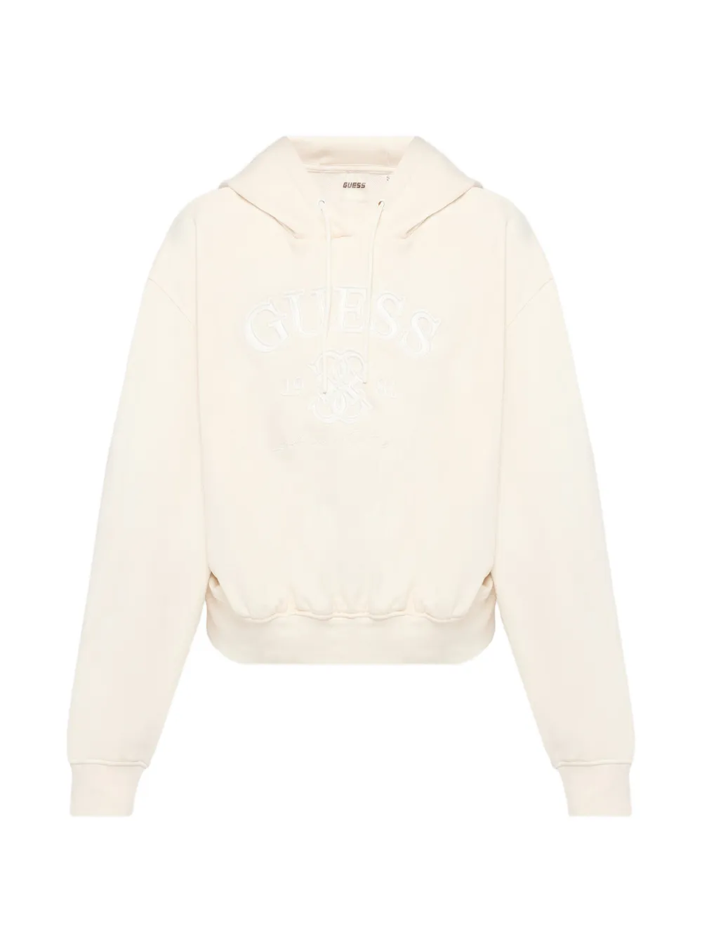 GUESS USA Felpa con cappuccio e finitura goffrata - Bianco