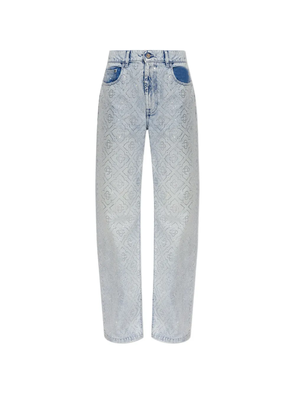 Casablanca crystal-embellished monogram jeans - Blu