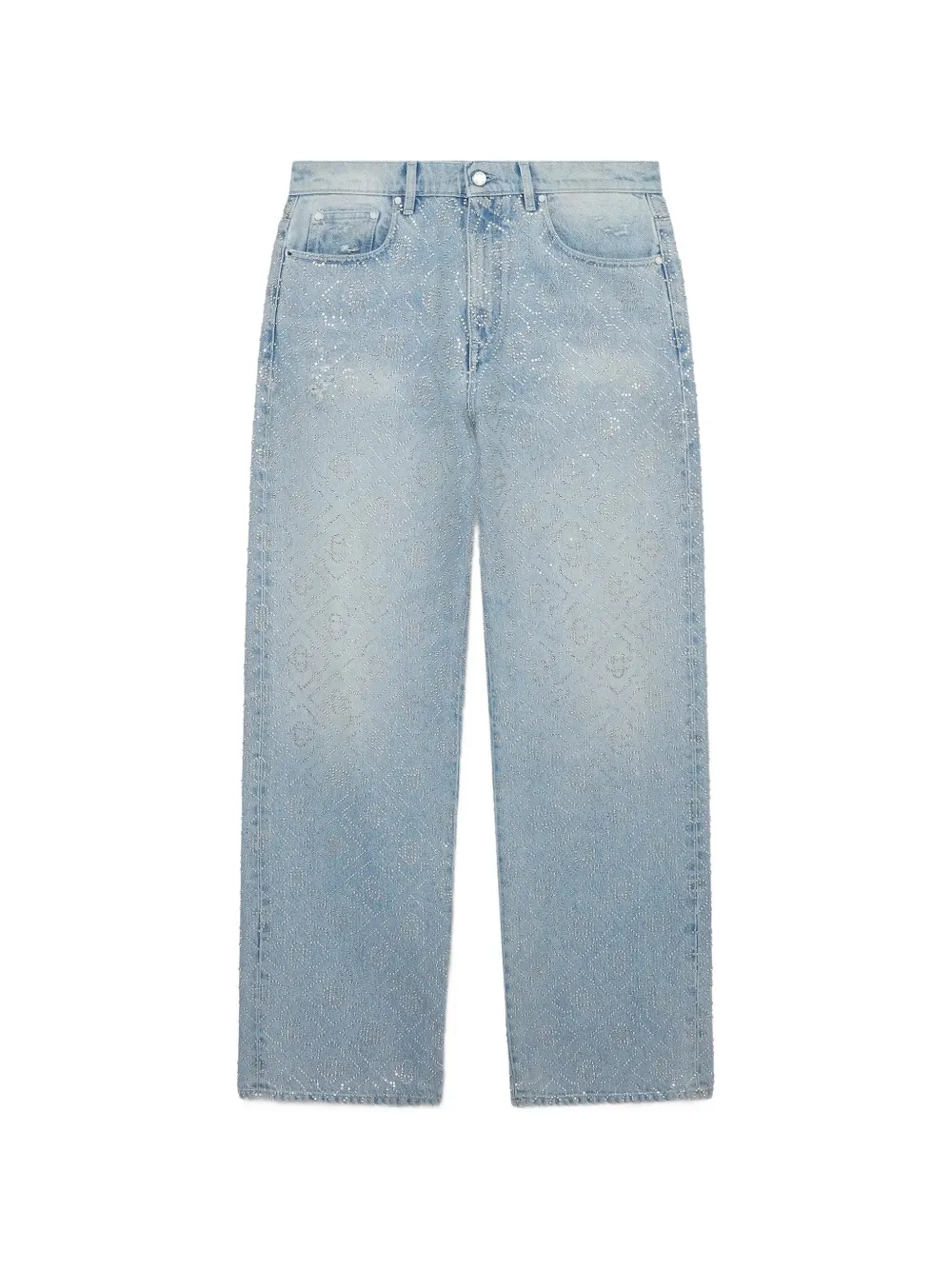 Casablanca Jeans met monogram verfraaid met kristallen Blauw