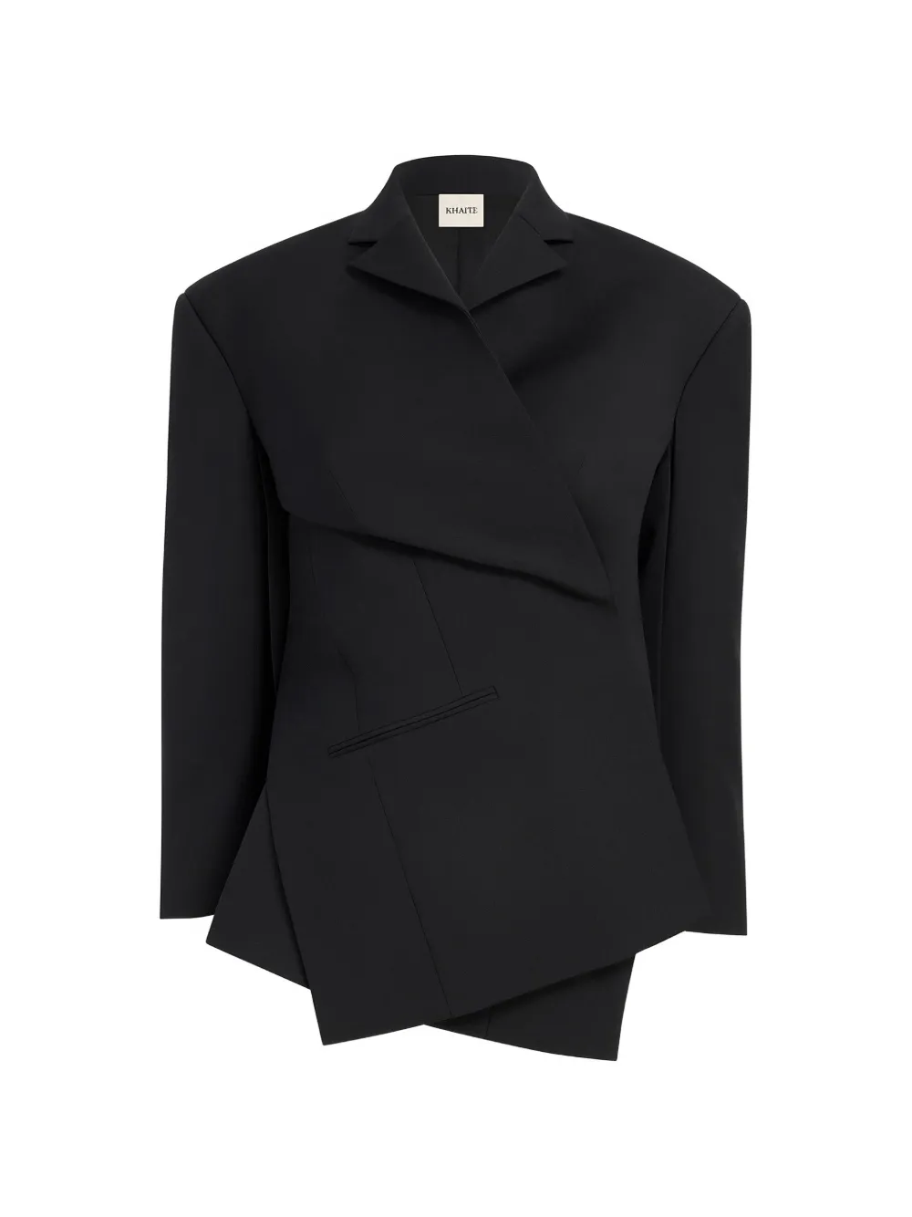 KHAITE Palto asymmetric layered jacket - Nero