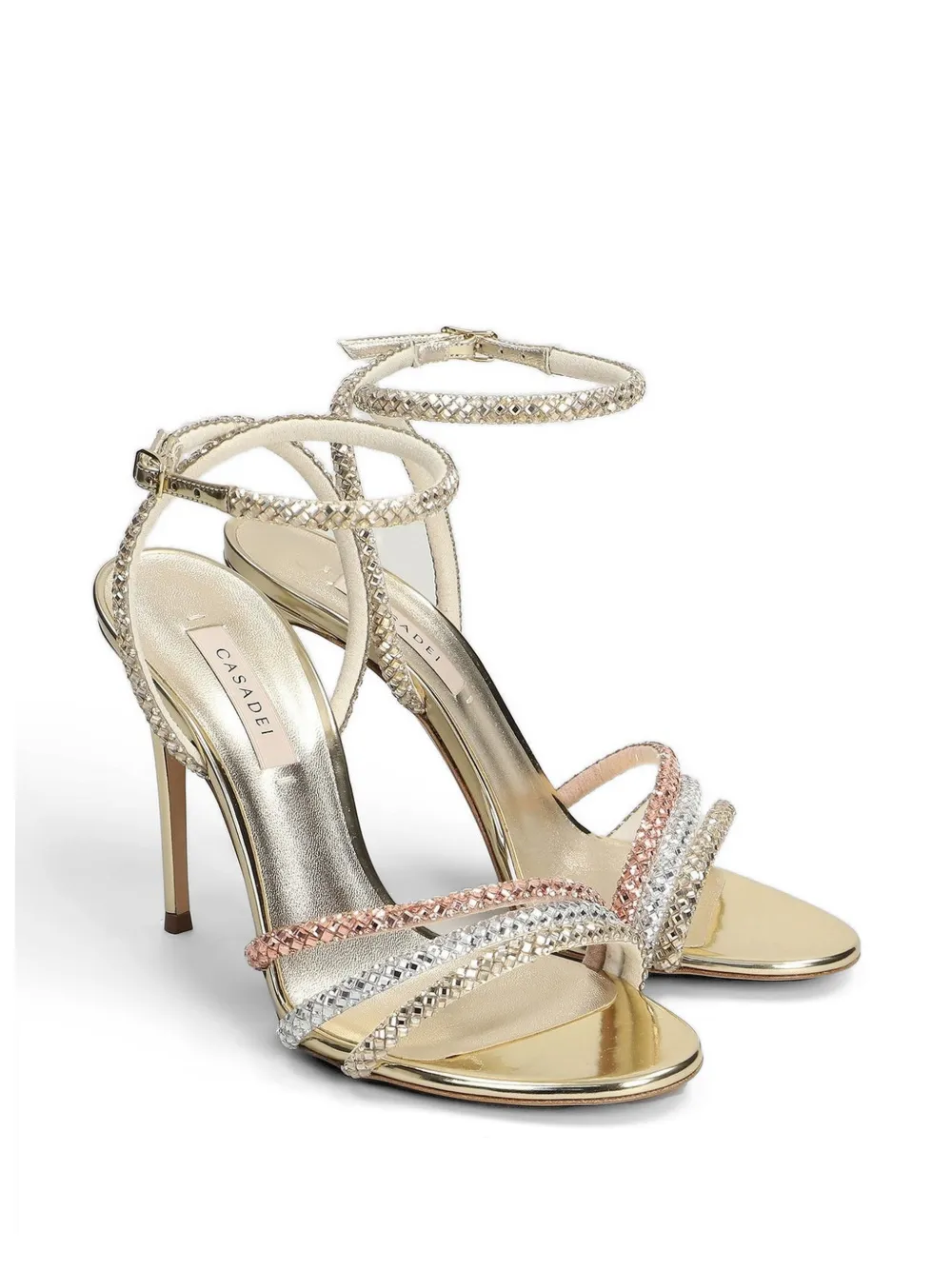 Casadei Andromeda crystal-embellished sandals Goud