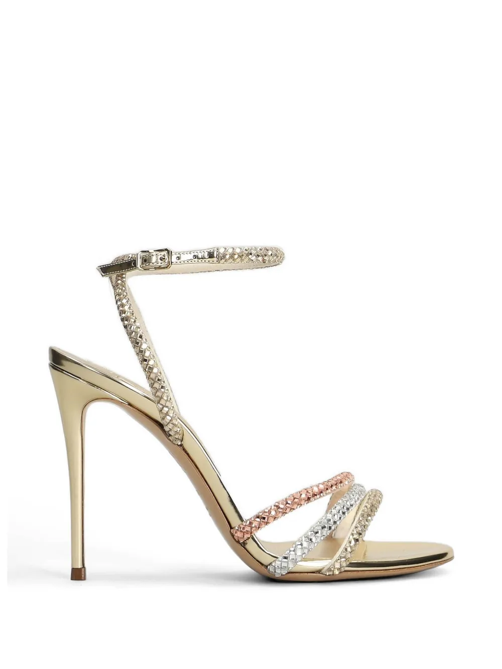 Casadei Andromeda crystal-embellished sandals - Oro