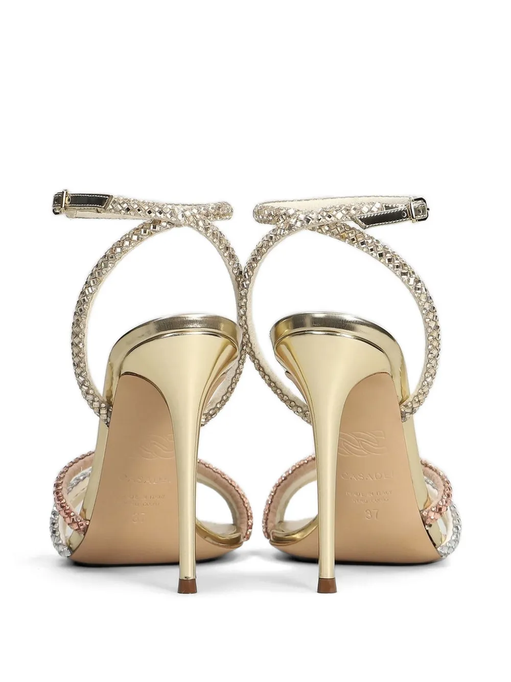 Casadei Andromeda crystal-embellished sandals Goud