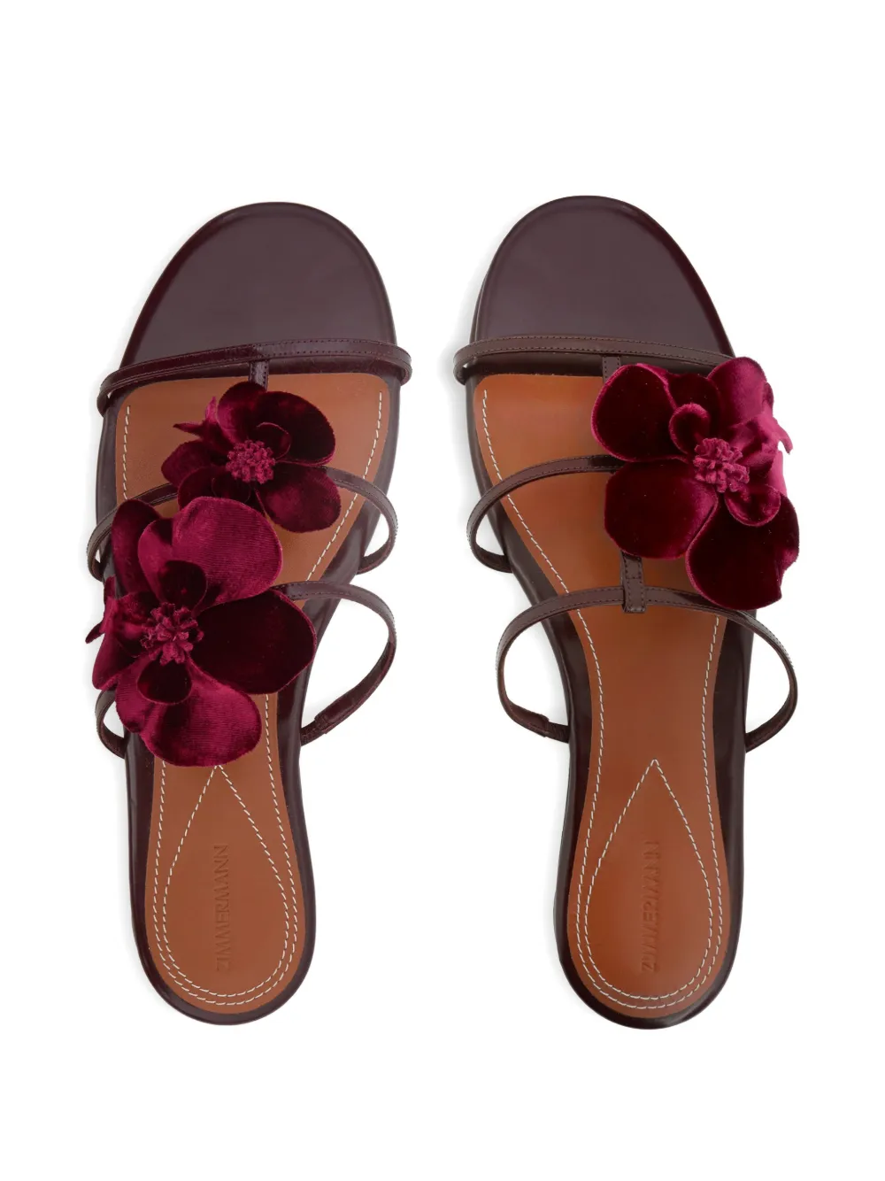 ZIMMERMANN Orchid Slide sandalen met bloemenpatch Rood