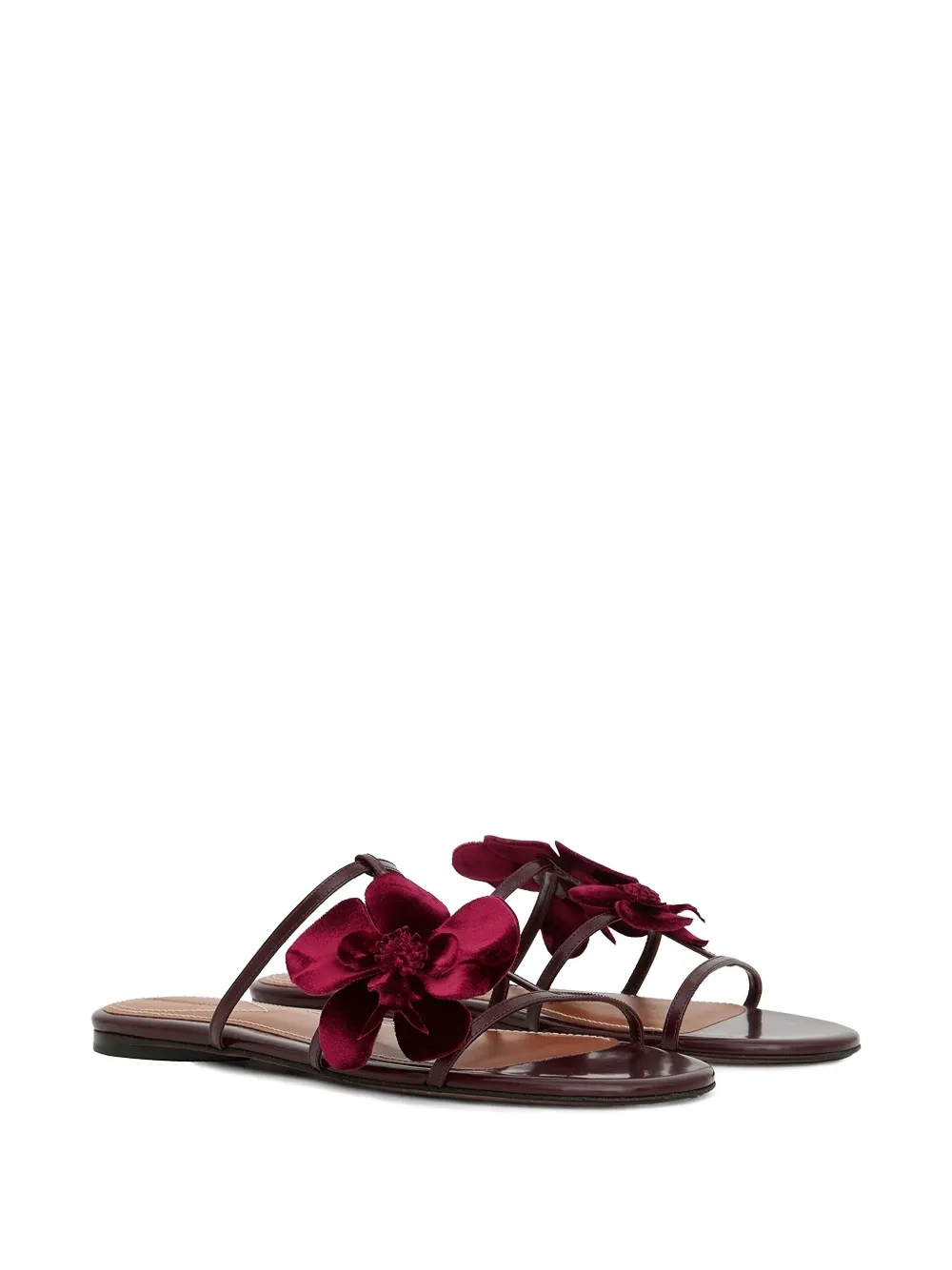 ZIMMERMANN Orchid Slide sandalen met bloemenpatch Rood