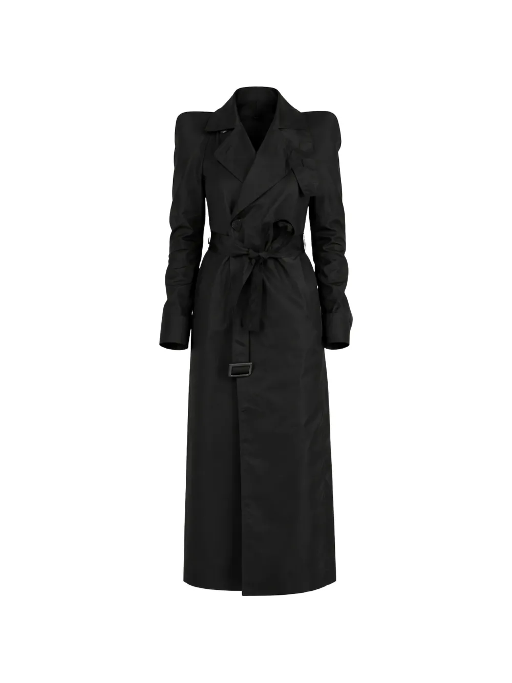 Rick Owens structured-shoulder belted coat - Schwarz