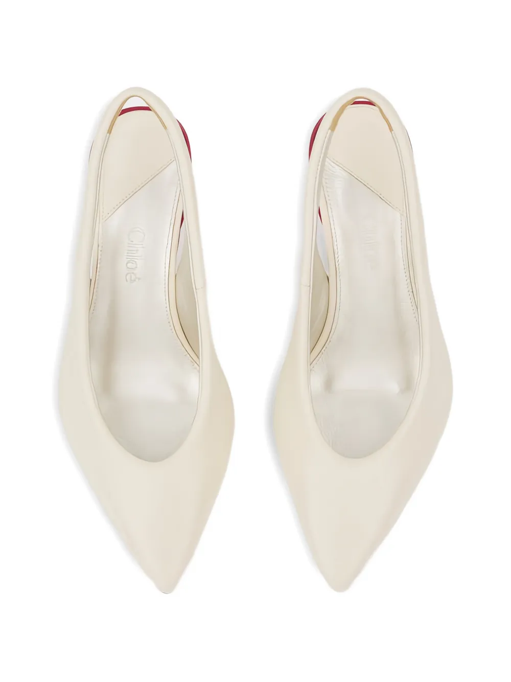 Chloé pointed-toe slingback pumps Beige