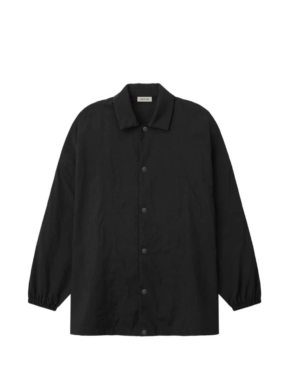 Fear Of God crinkled-finish logo-patch jacket - Nero