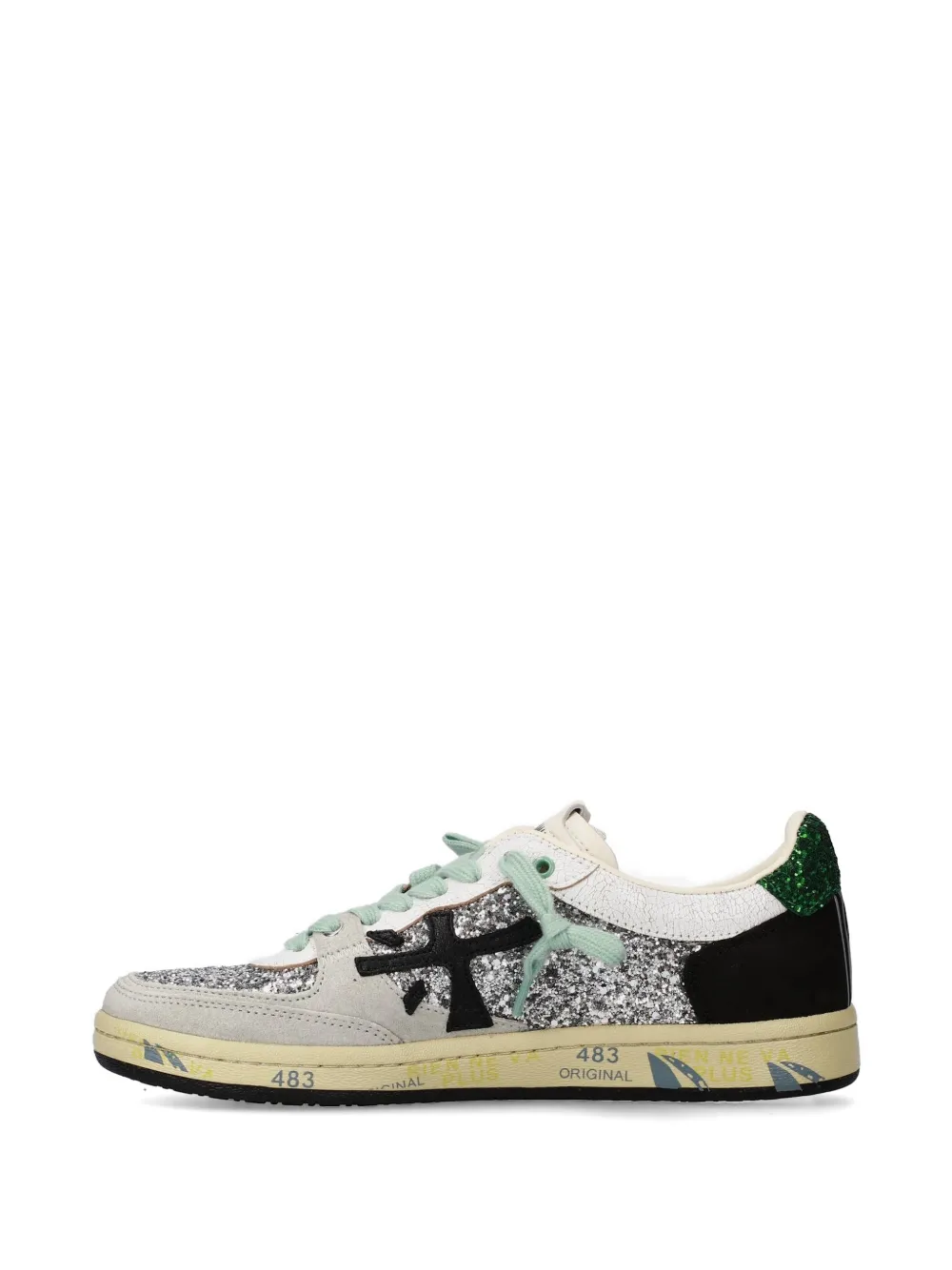 Premiata glitter-finish Clay sneakers Zilver