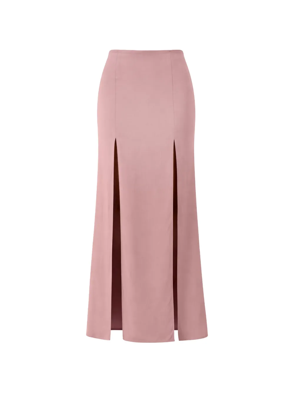 Patrizia Pepe satin slit-detail midi skirt - Rosa