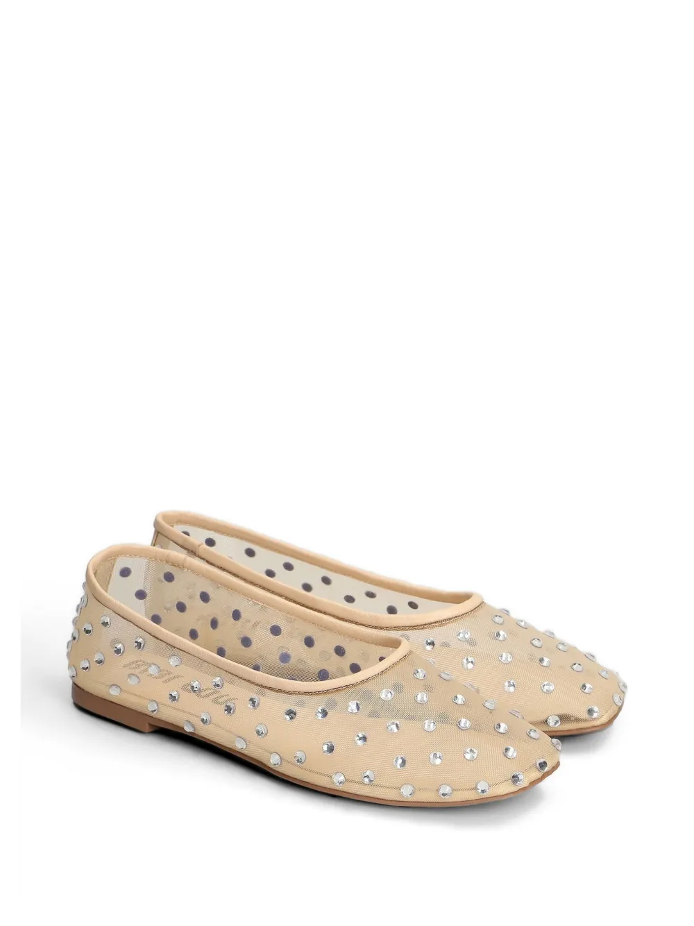 Bibi Lou crystal-embellished ballet flats Beige