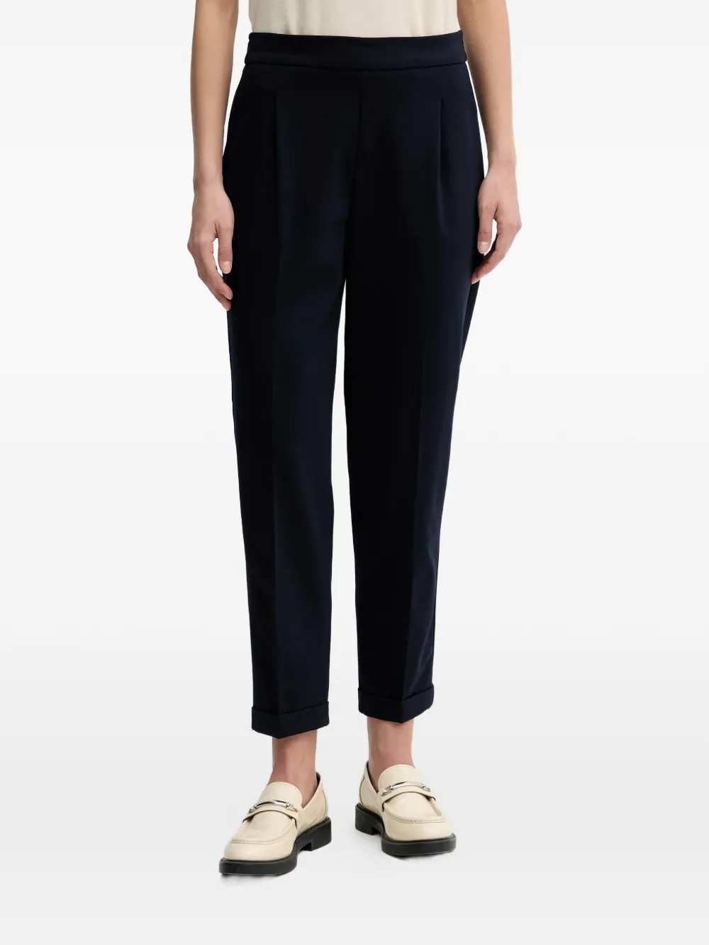 Benetton pleated roll-up trousers - Blu