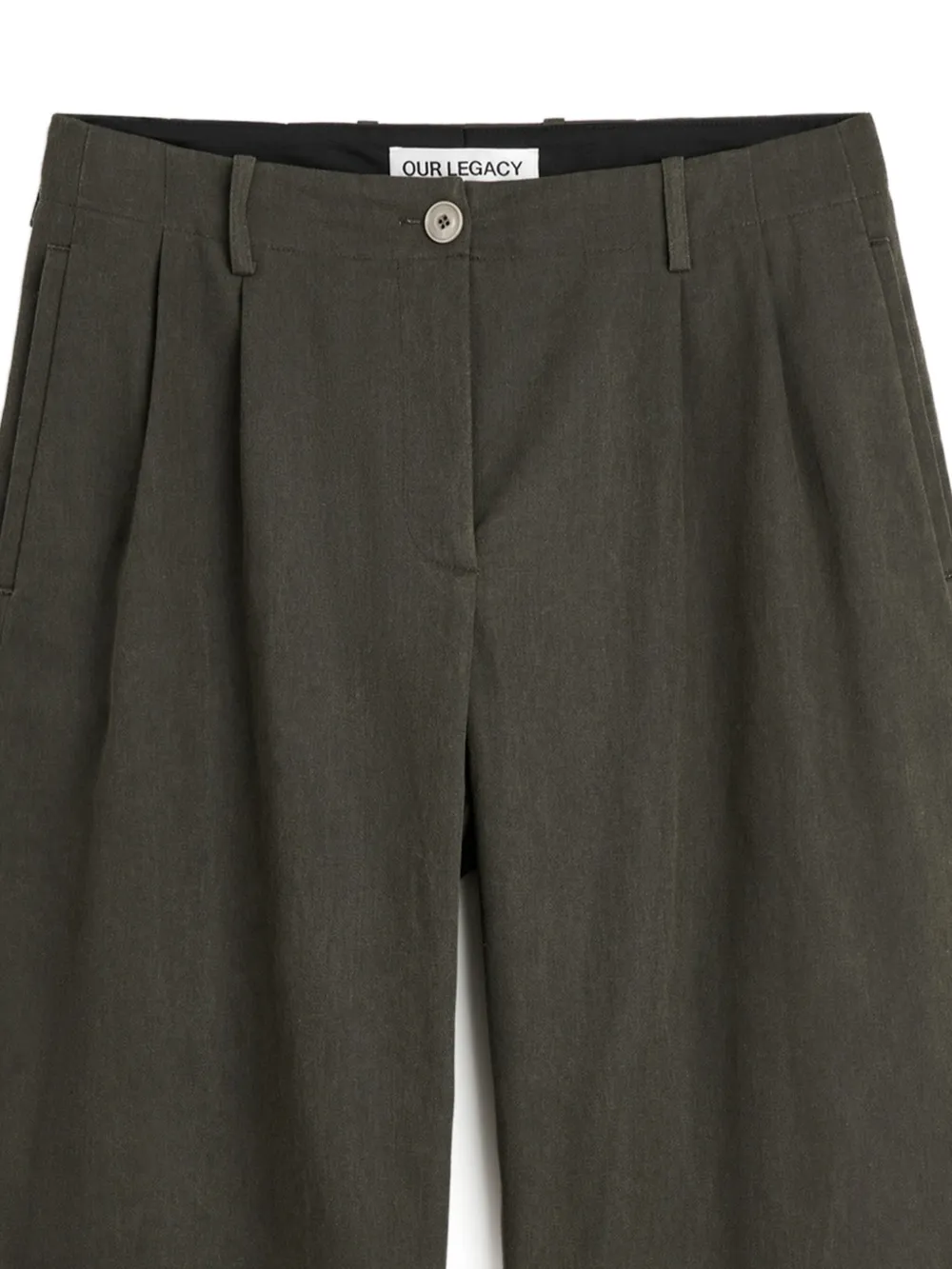  Our Legacy Pantaloni A Gamba Ampia Con Pieghe - Verde 