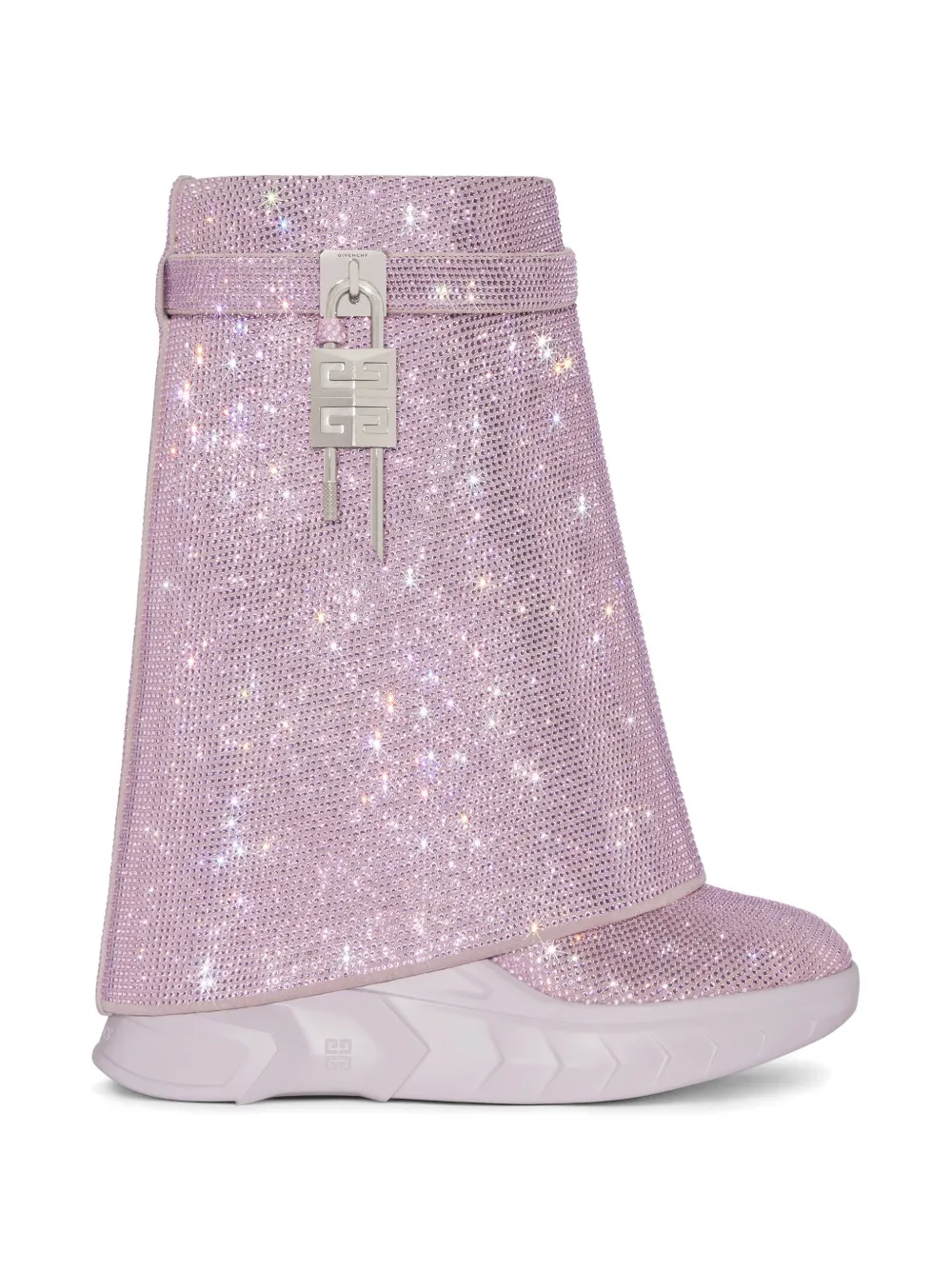 Givenchy Shark Lock Biker ankle boots in leather with strass