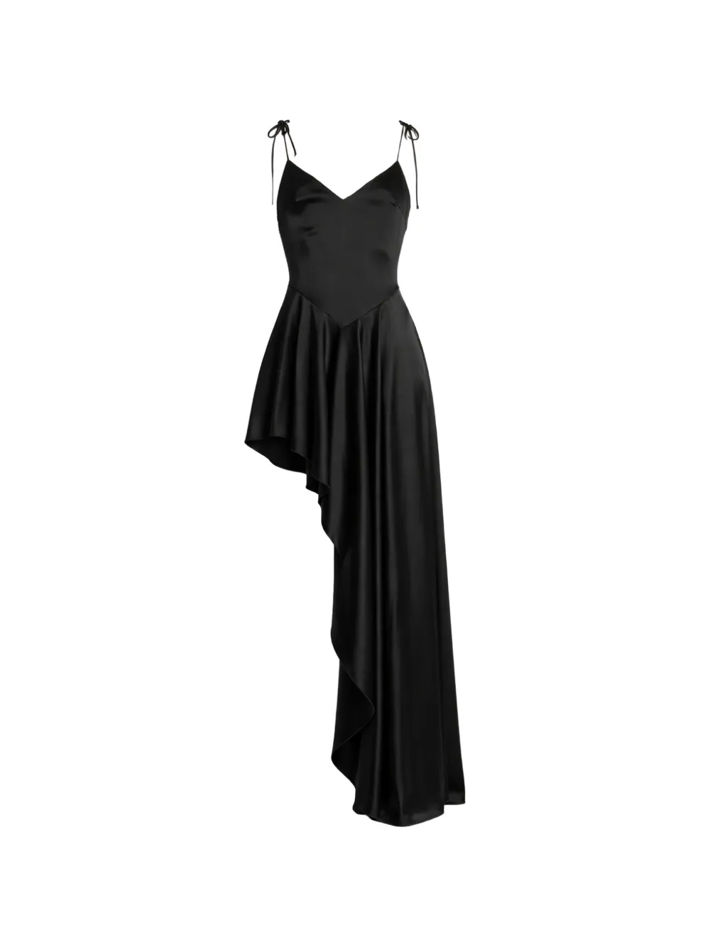 David Koma asymmetric ruffled dress - Nero