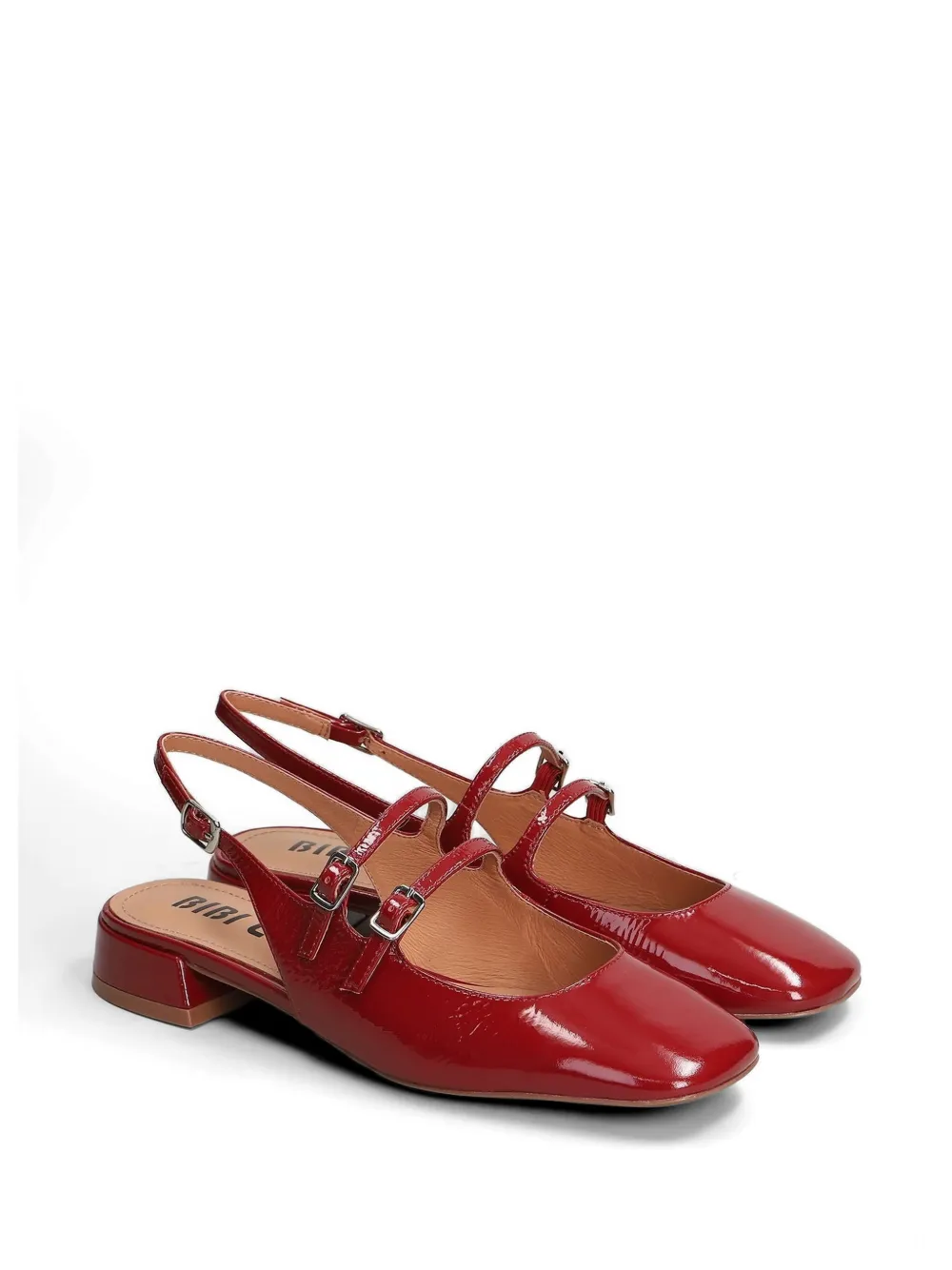 Bibi Lou patent-finish slingback flat pumps Rood