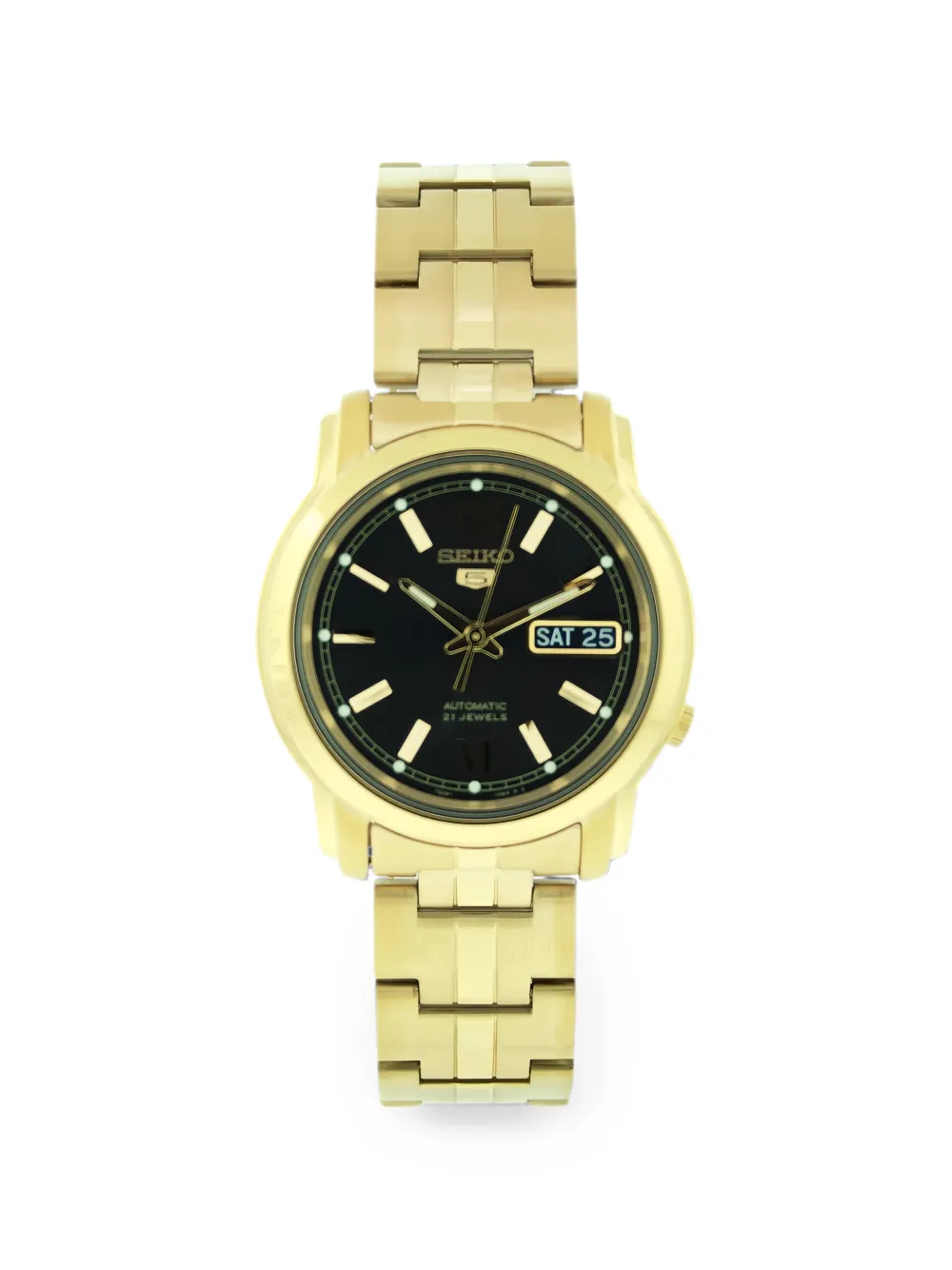 SEIKO round-face 38mm watch - Nero