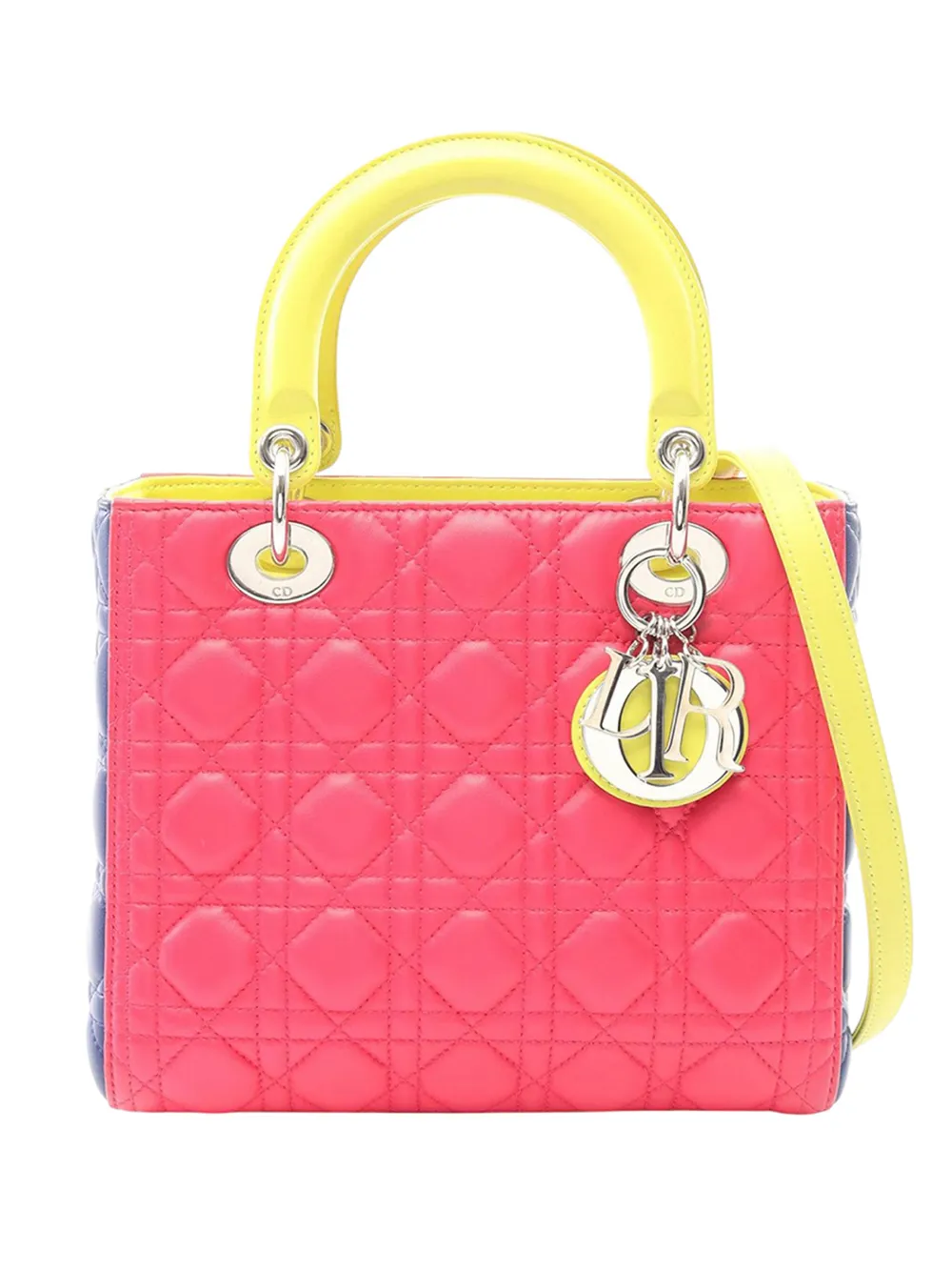 Christian Dior Pre-Owned 2010-2026 Medium Lambskin Cannage Lady Dior satchel - Pink