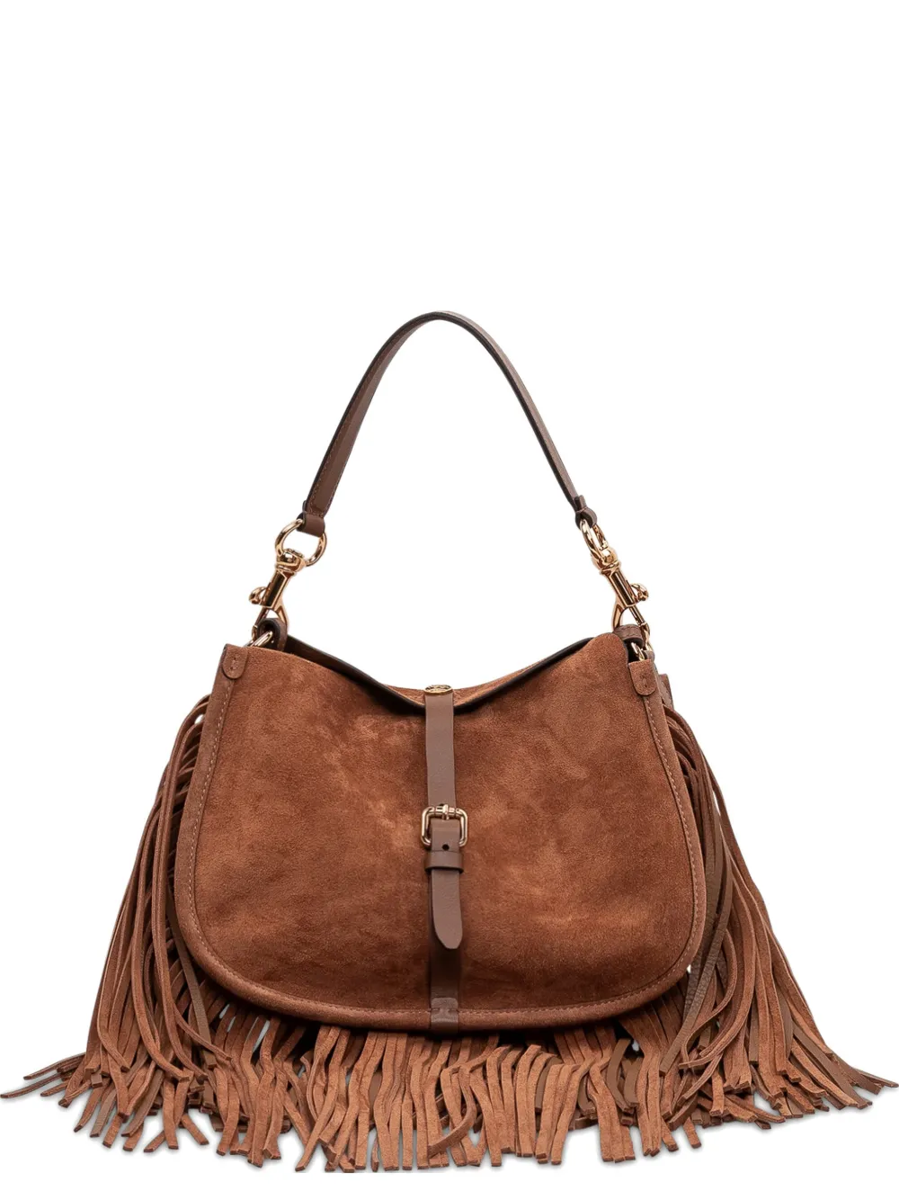ETRO medium fringed suede shoulder bag - Marrone