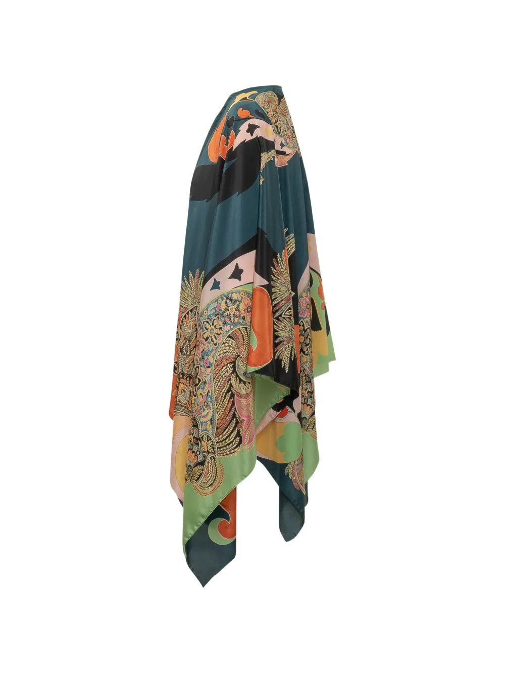  Etro Poncho Drapeado Con Estampado De Cachemira - Azul 