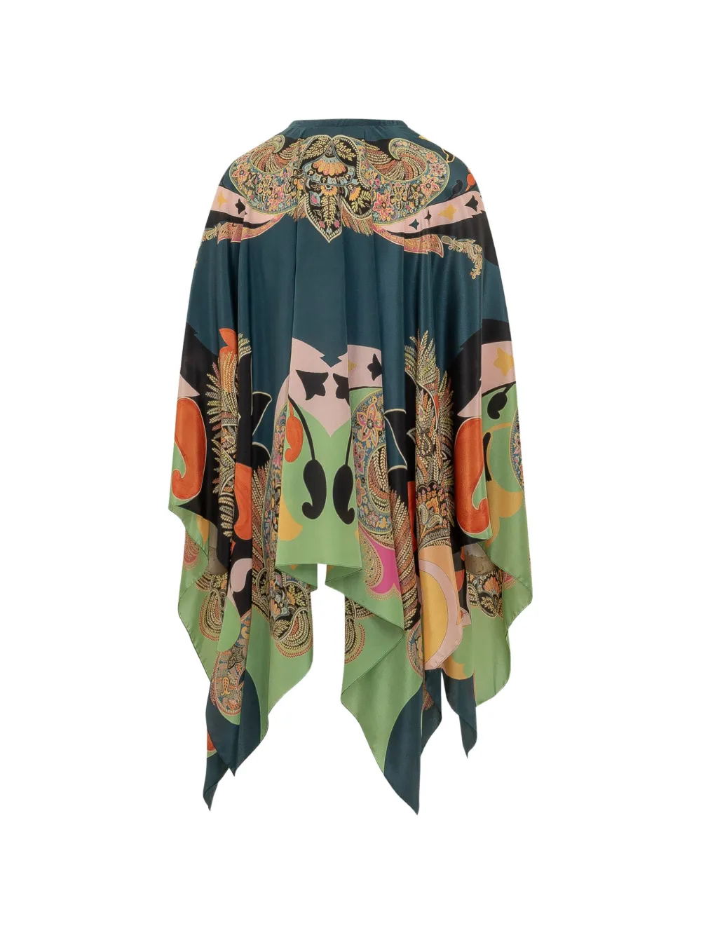  Etro Poncho Drapeado Con Estampado De Cachemira - Azul 