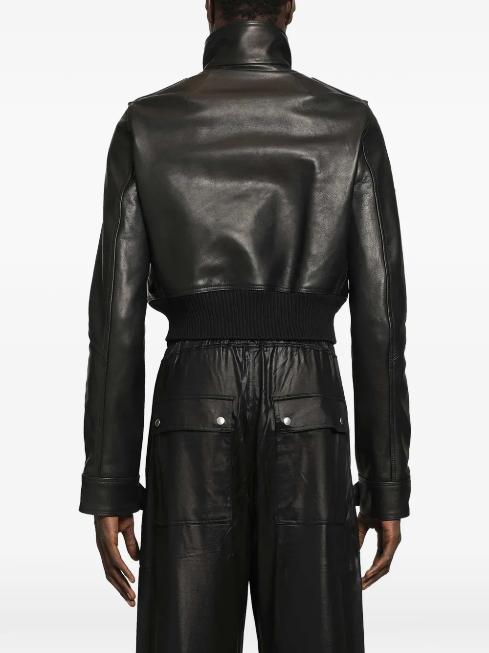 Rick Owens Temple Rev leren jack Zwart