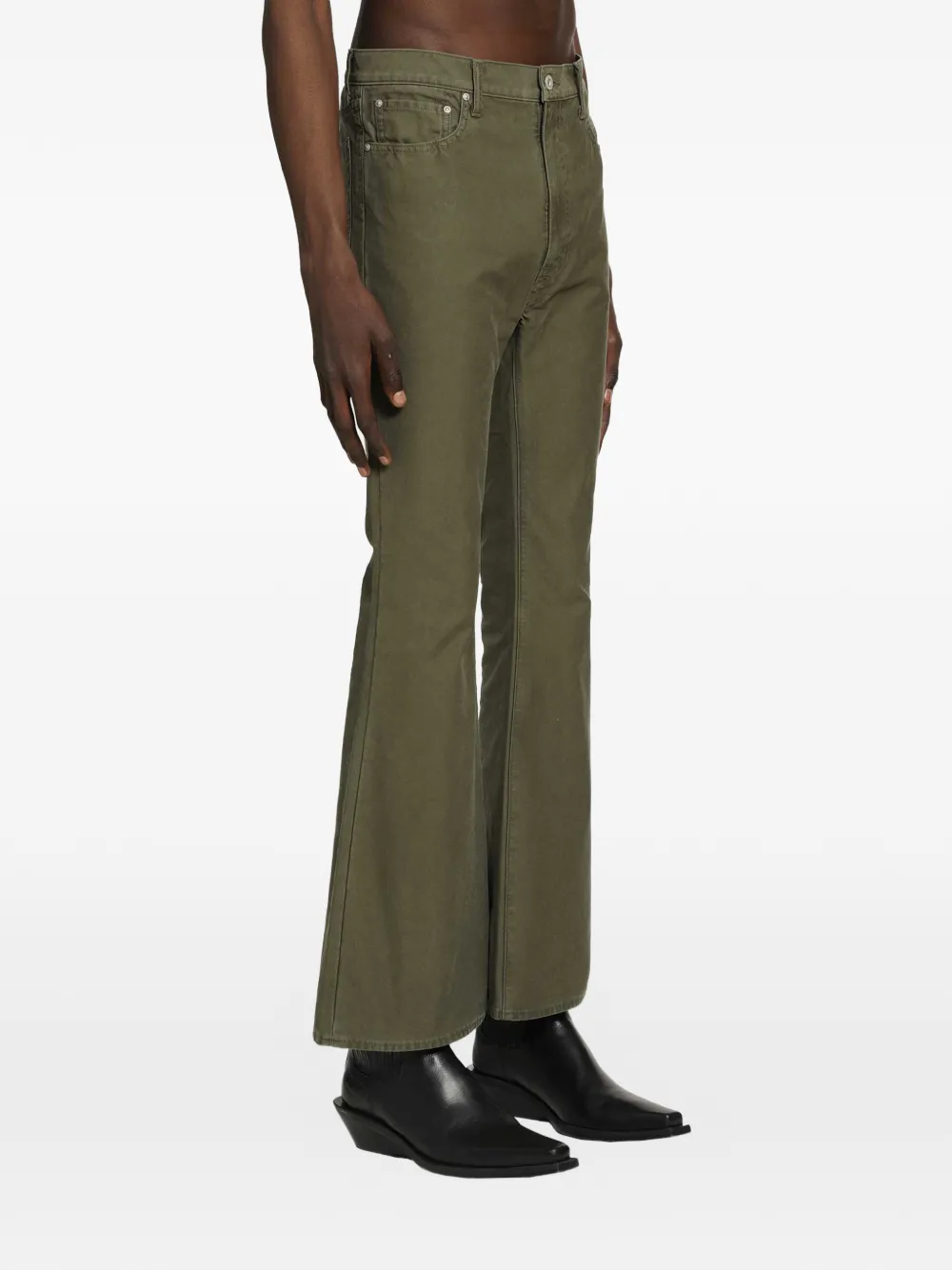 Junya Watanabe MAN Flared jeans met vijf zakken Groen