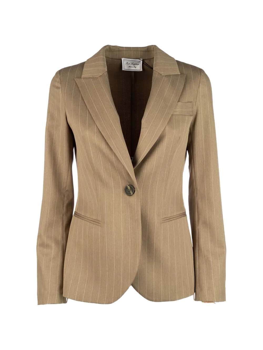 POST SCRIPTUM pinstripe-pattern single-breasted blazer - Toni neutri