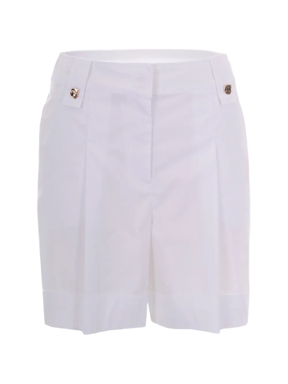 LIU JO button-detail pleated shorts - Weiß