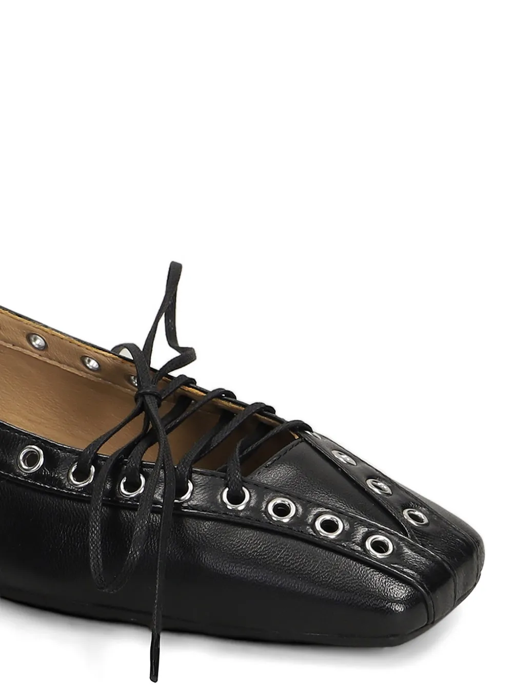 ALCHIMIA Ballerina's met veters en ringlets Zwart