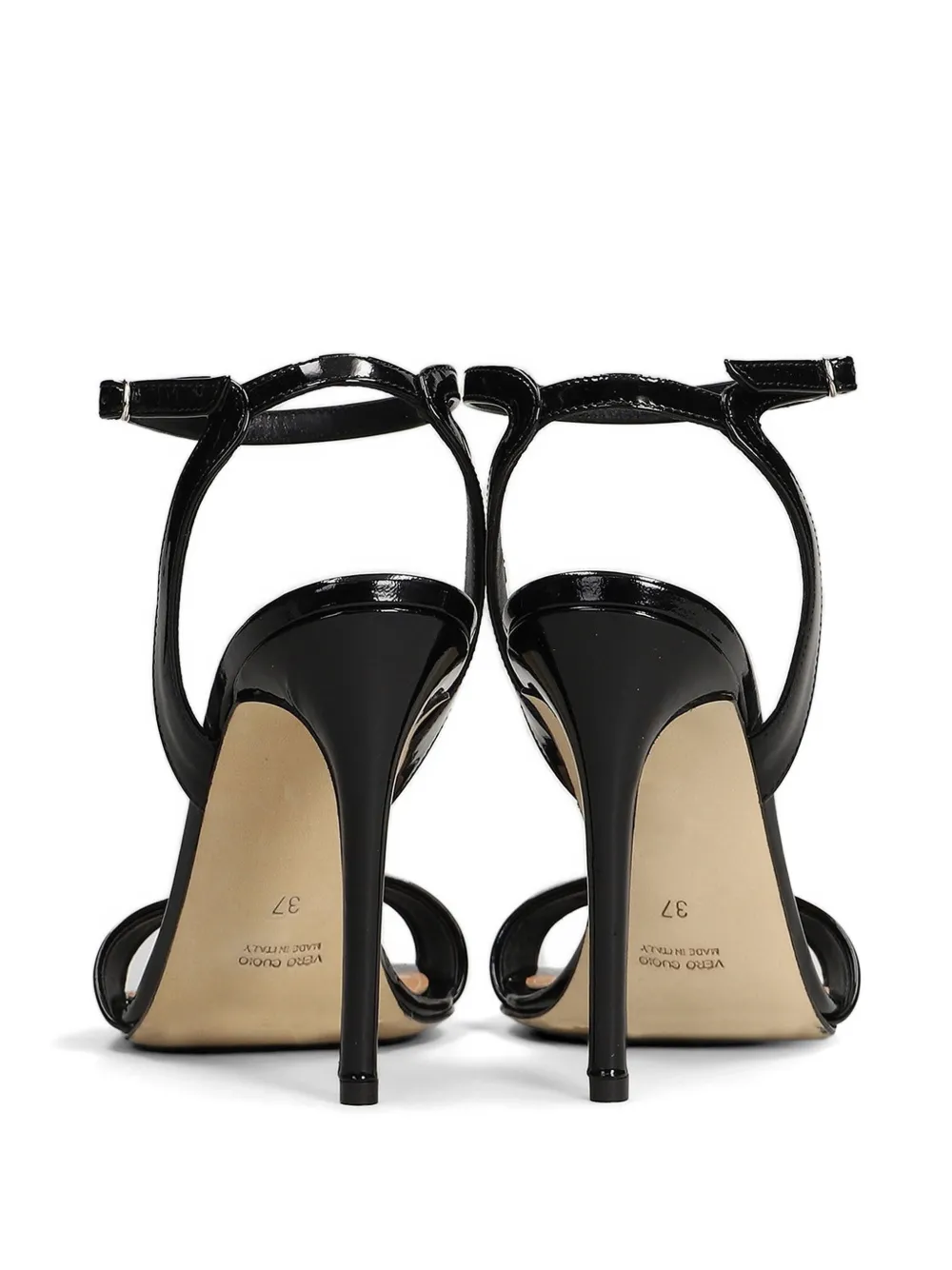 The Seller patent-leather ankle-strap sandals Zwart