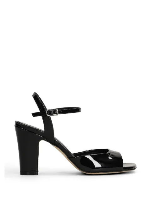 Julie Dee patent-finish ankle-strap sandals