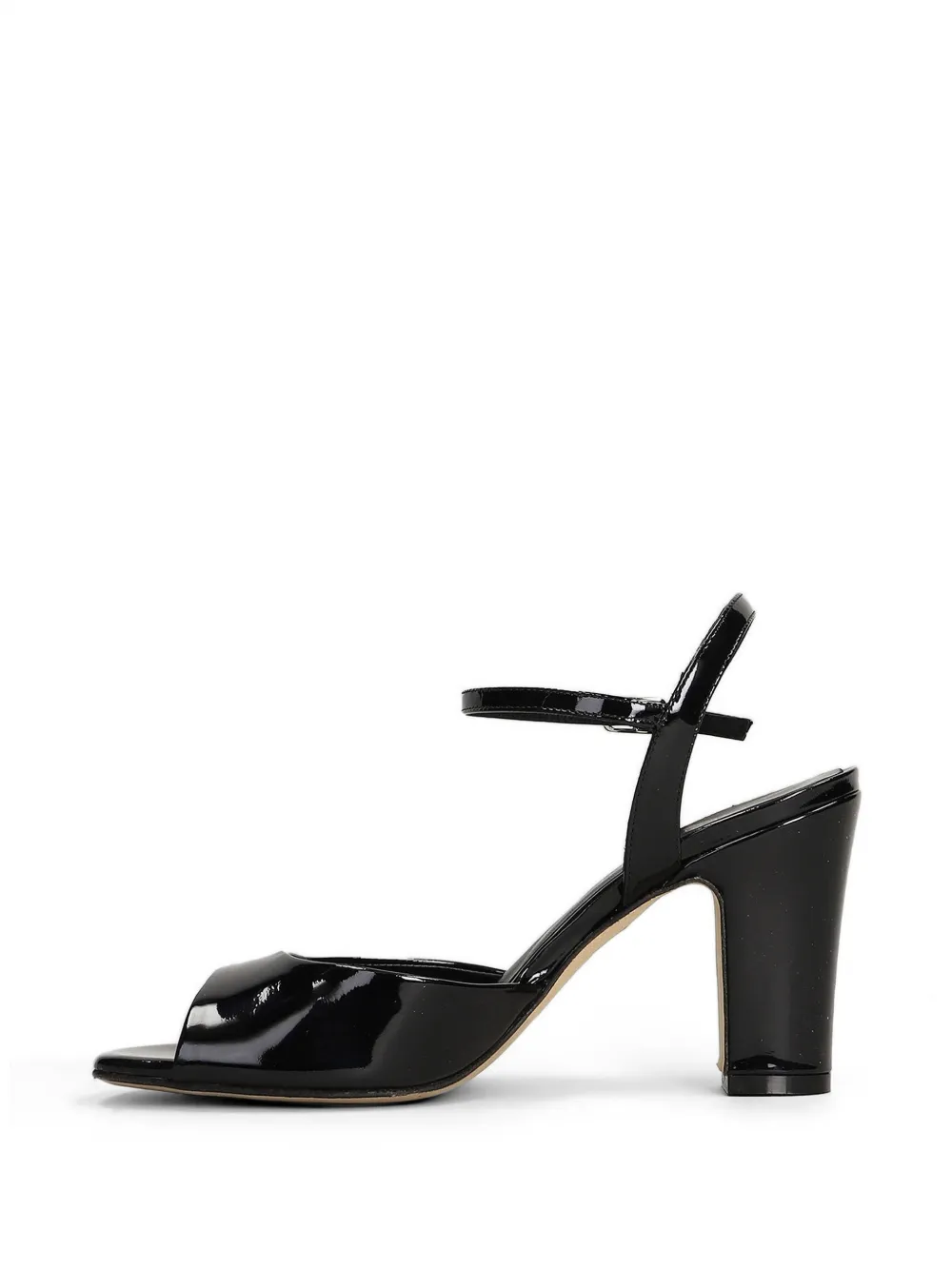 Julie Dee patent-finish ankle-strap sandals Zwart