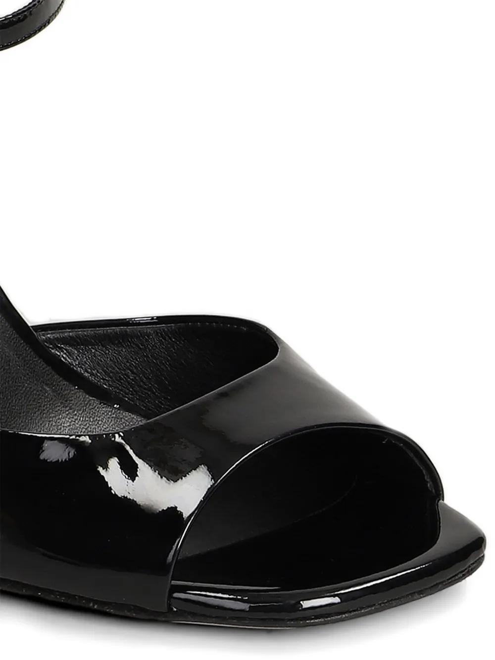 Julie Dee patent-finish ankle-strap sandals Zwart
