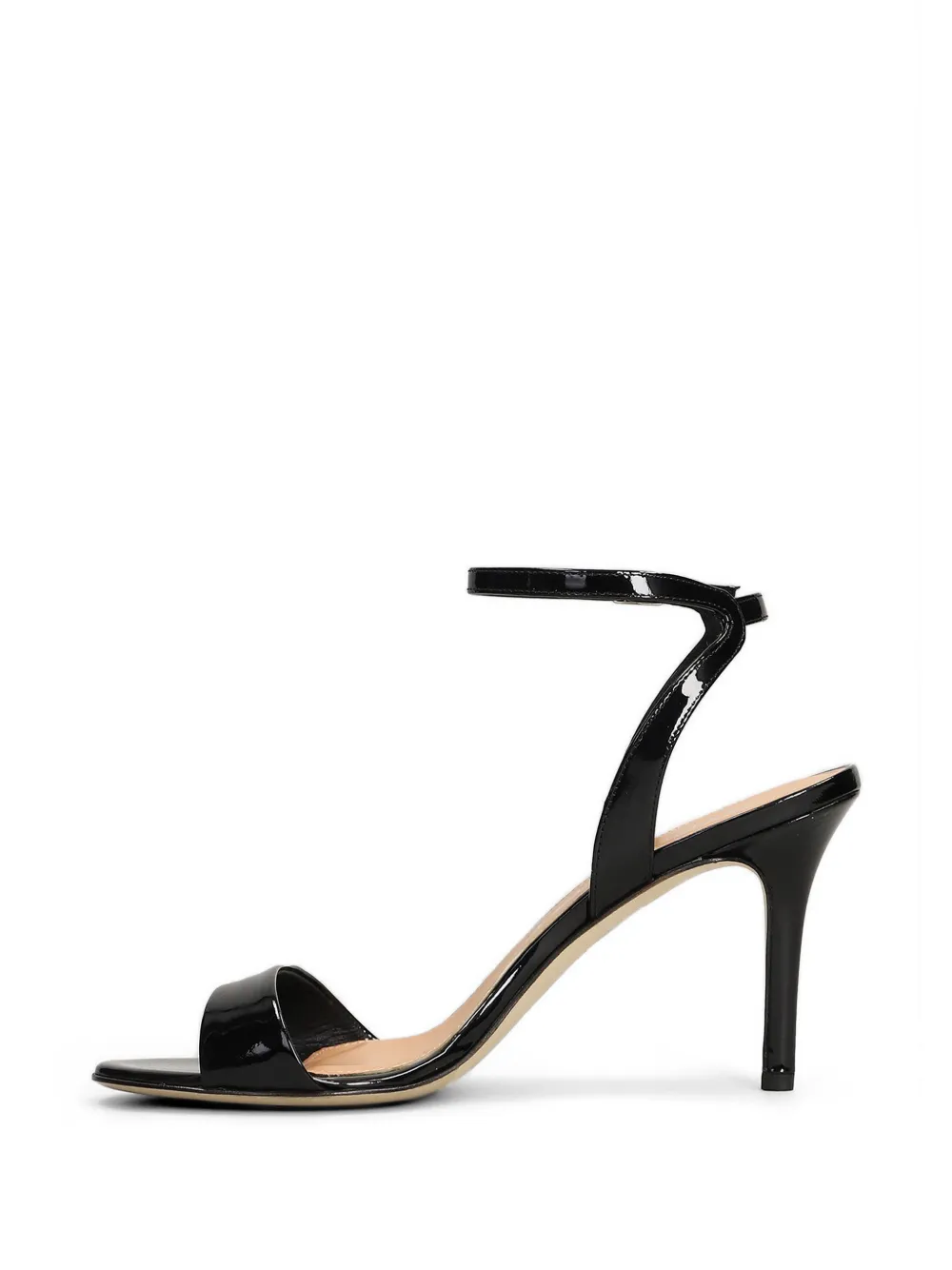 The Seller patent-finish ankle-strap sandals Zwart