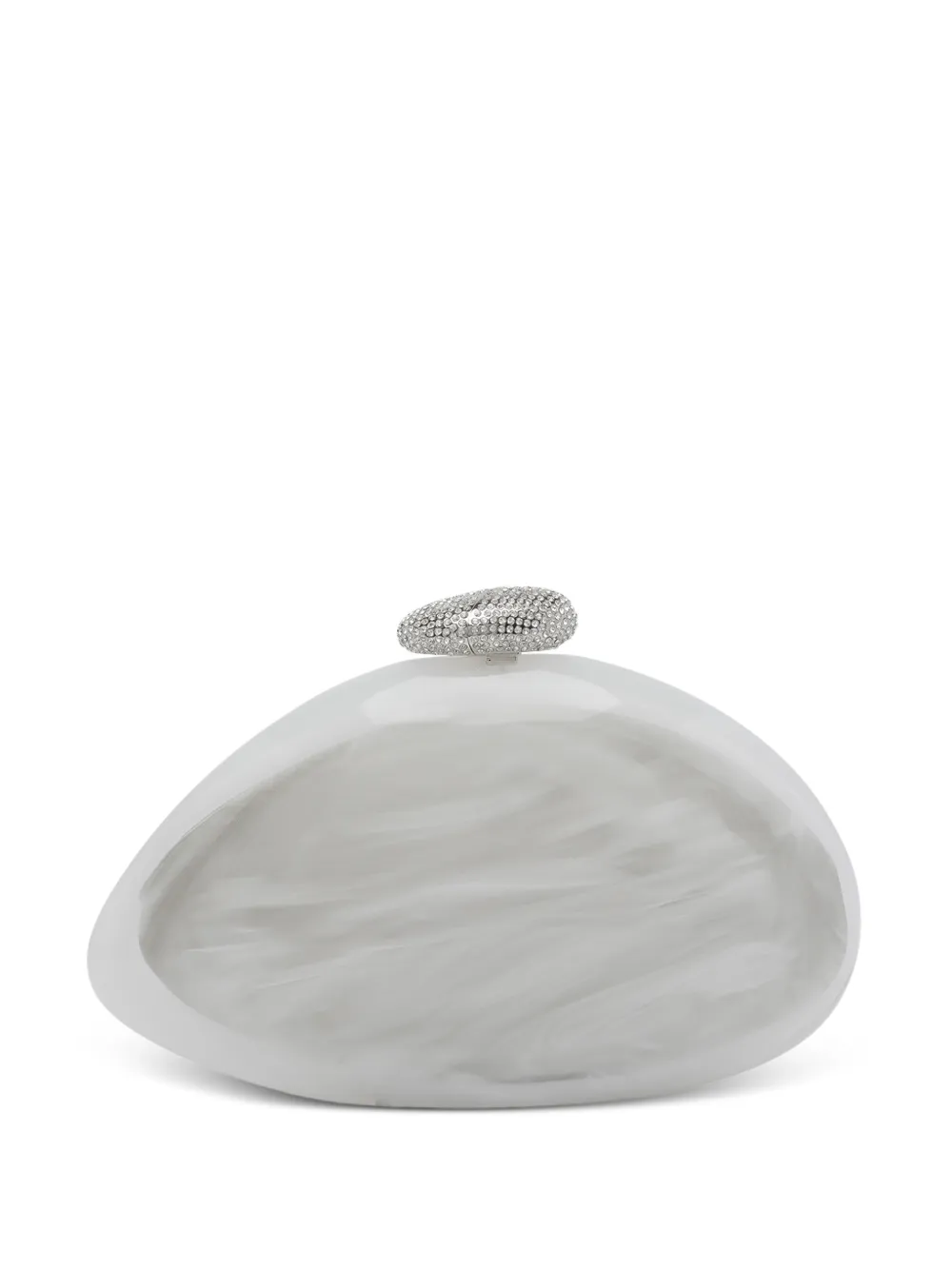 Benedetta Bruzziches Artemisia marble-effect clutch bag - Bianco