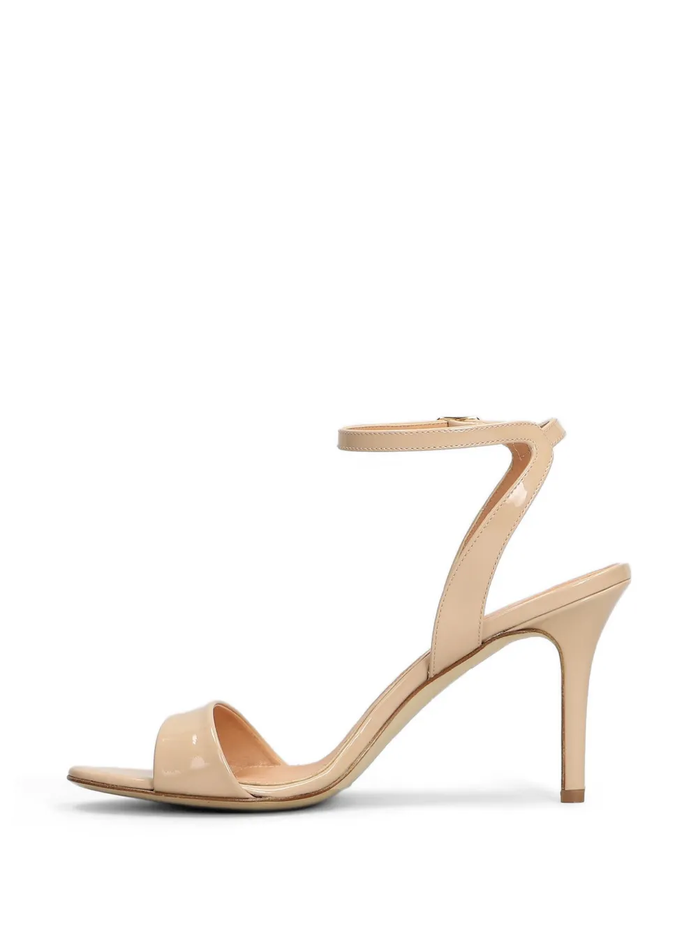 The Seller patent-leather ankle-strap sandals Beige