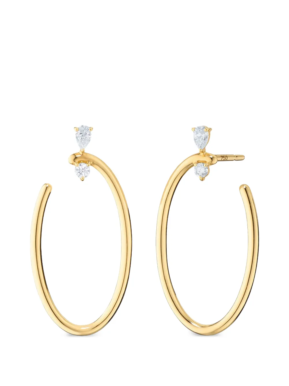 MONICA RICH KOSANN large Galaxy Wrap Hoop diamond earrings - Oro
