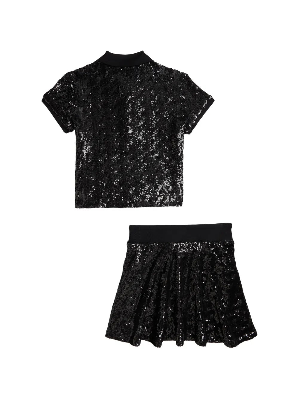 POLO RALPH LAUREN KIDS Poloshirt en rok met pailletten Zwart