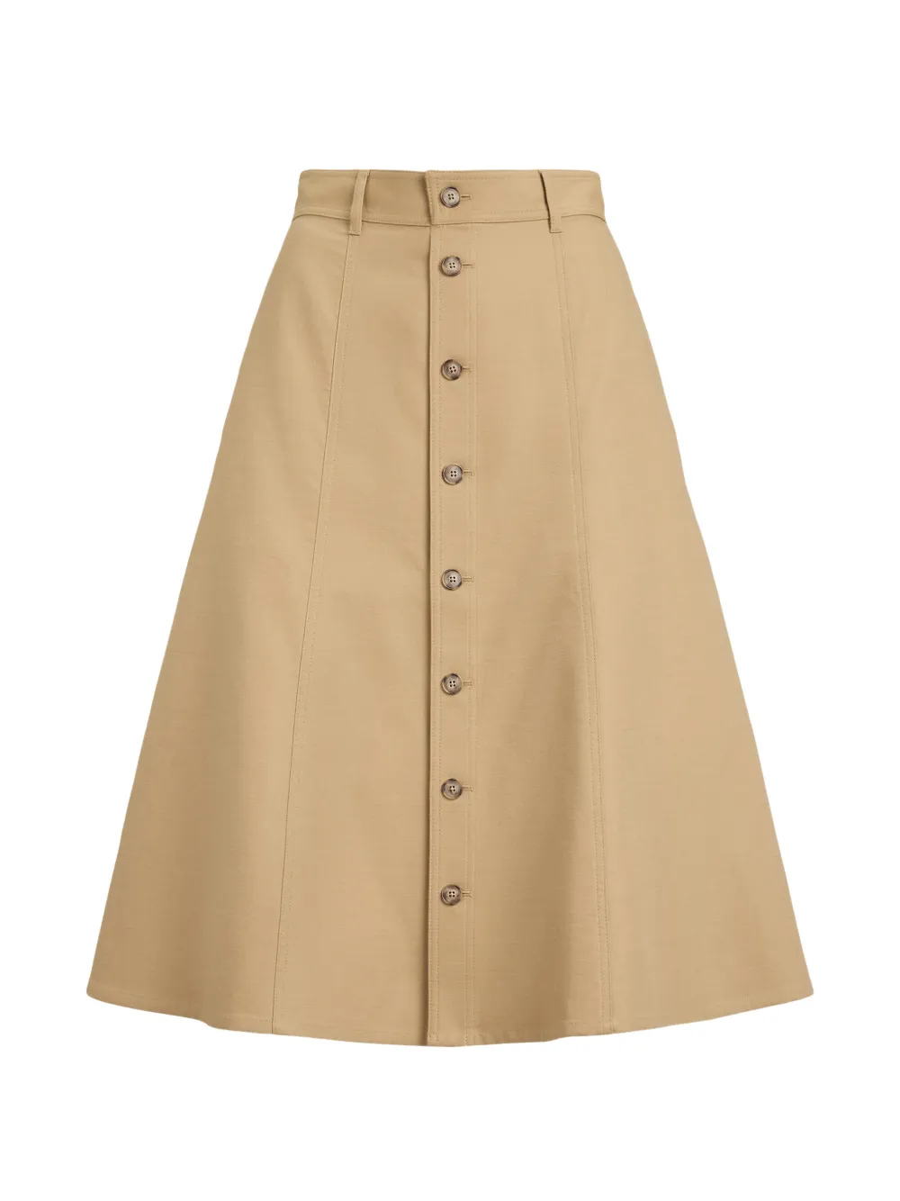 Polo Ralph Lauren Flared midi-rok met knopen Beige