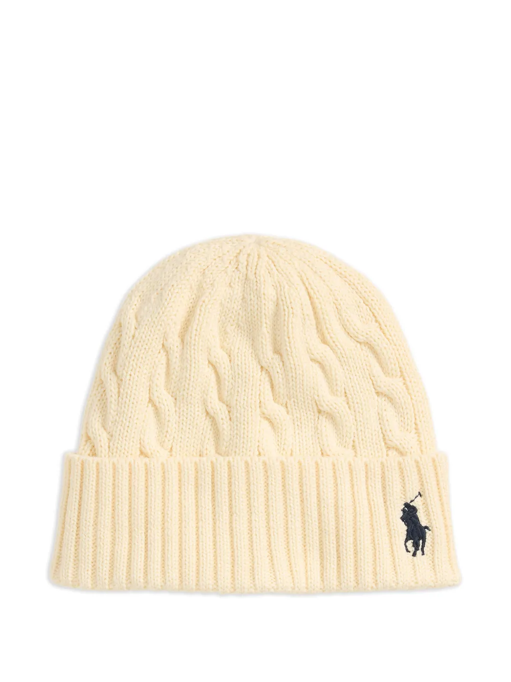 Polo Ralph Lauren Beanie mit Zopfmuster - Nude